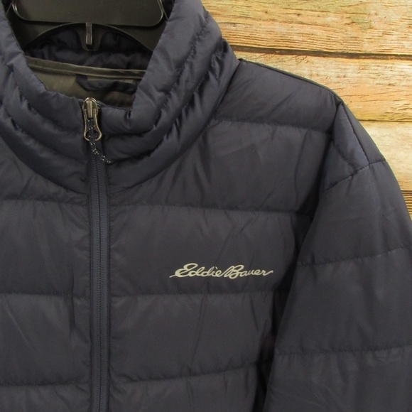 Eddie Bauer 650 Navy Blue Puffer Jacket Men's L - Picture 7 of 16